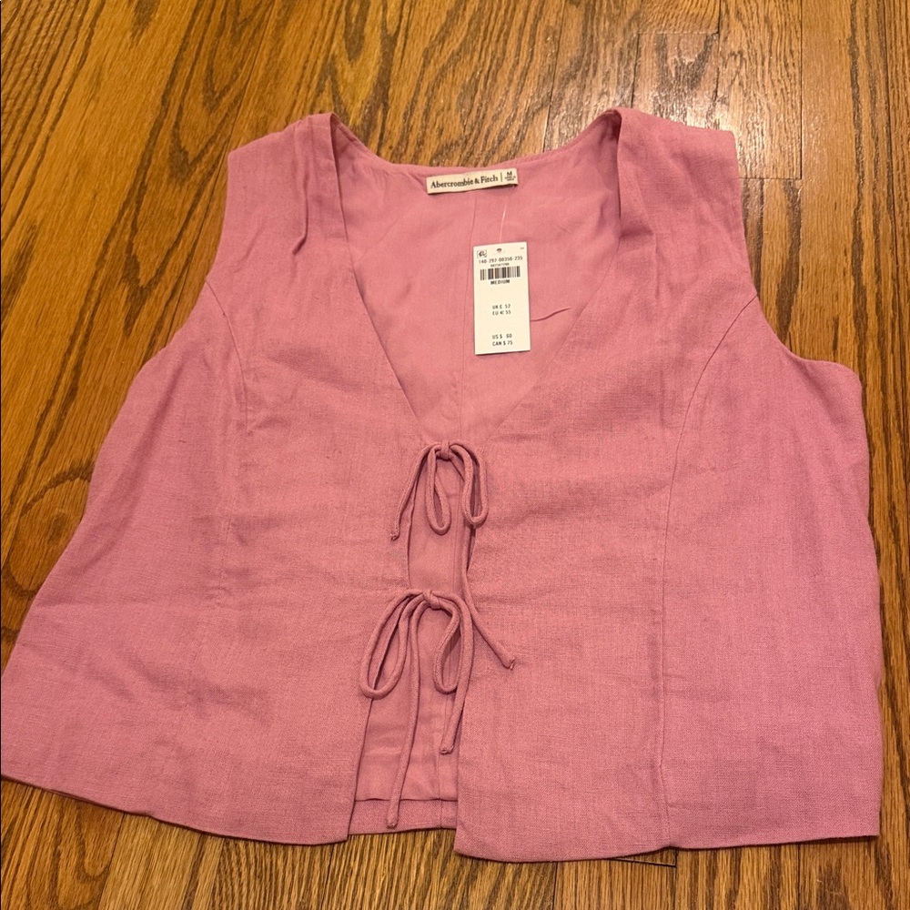 Abercrombie & Fitch pink tie front tank